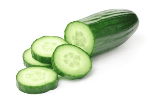 Fresh cucumber for rabbits' snacks.