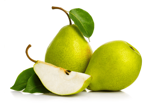 Pears as occasional treats for rabbits.