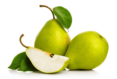 Pears as occasional treats for rabbits.