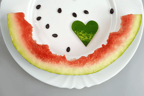 Watermelon rinds as bunny treat