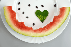 Watermelon rinds as bunny treat