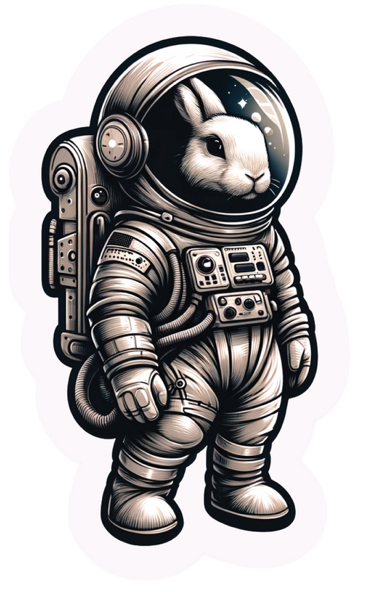 Cosmic Hopper Astronaut Rabbit Sticker