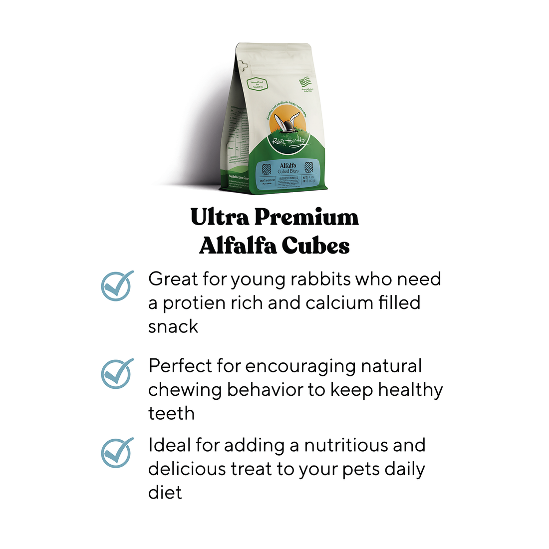 All Natural Alfalfa Hay Cubes - 4oz