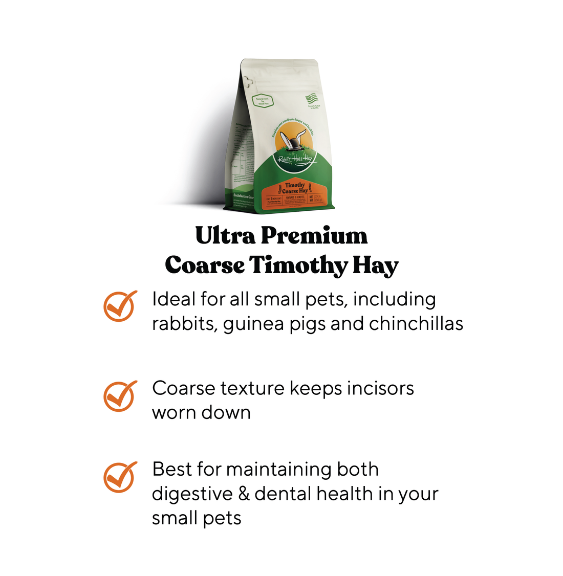 Ultra Premium Coarse Timothy Hay - 2oz