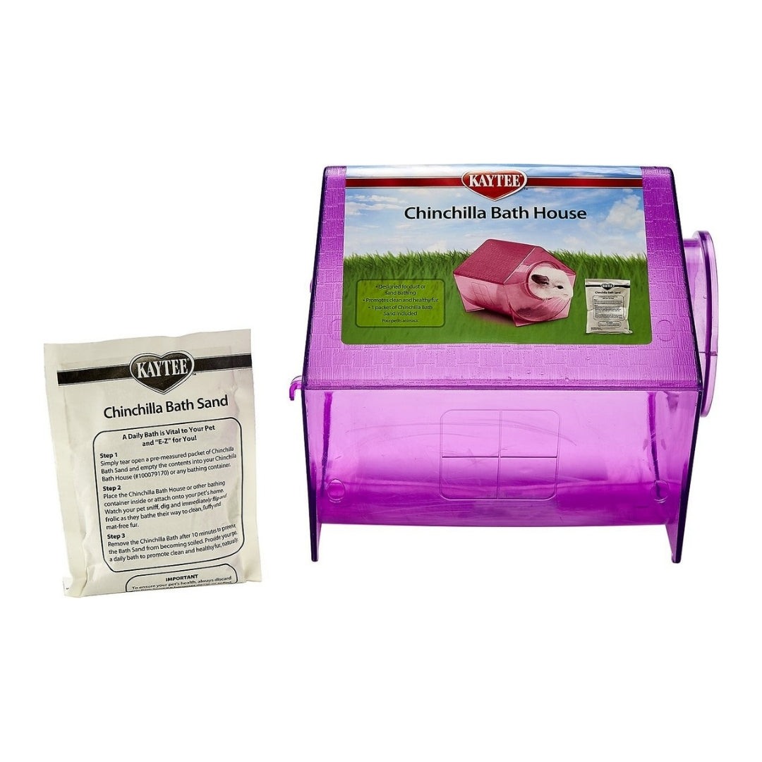 Kaytee Chinchilla Bath House with front opening for easy access to chinchilla for dust baths
