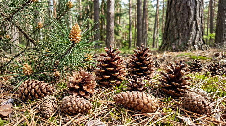 Pine cones: not food—only consider as a supervised, untreated chew.