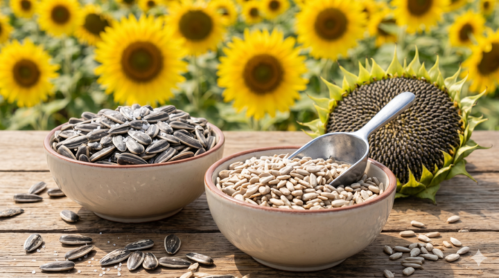 Sunflower seeds as a rare treat—only plain, hulled, and in very small amounts for suitable pets.