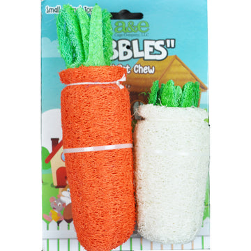 A & E Cages Nibbles Small Animal Loofah Chew Toy Large Daikon
