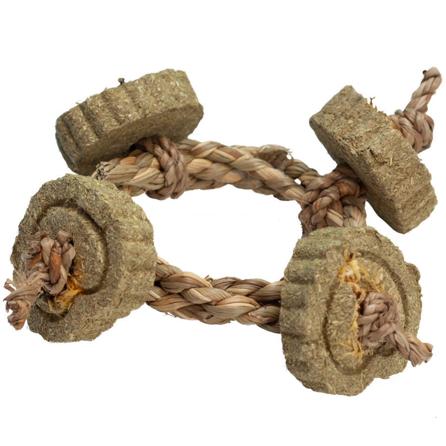 A & E Cages Nibbles 4 Way Circle Rope Hay Small Animal Chew Toy