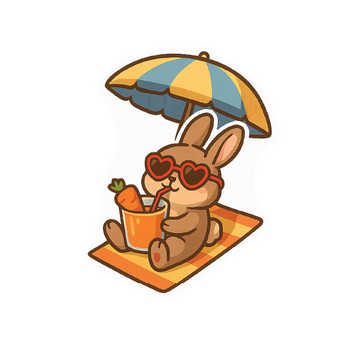 Carrot Cooler Bunny Sticker