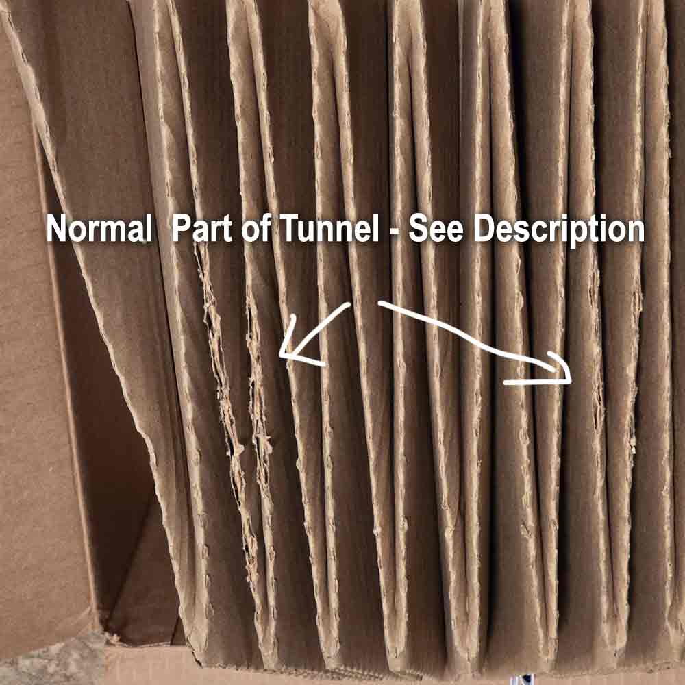Scored folds on the BinkyBunny Tunnel Haven cardboard tunnel