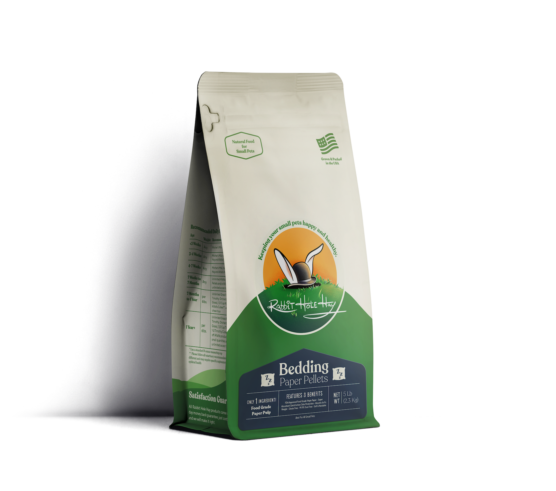 Ultra Premium White Paper Pellet Bedding - 5lb