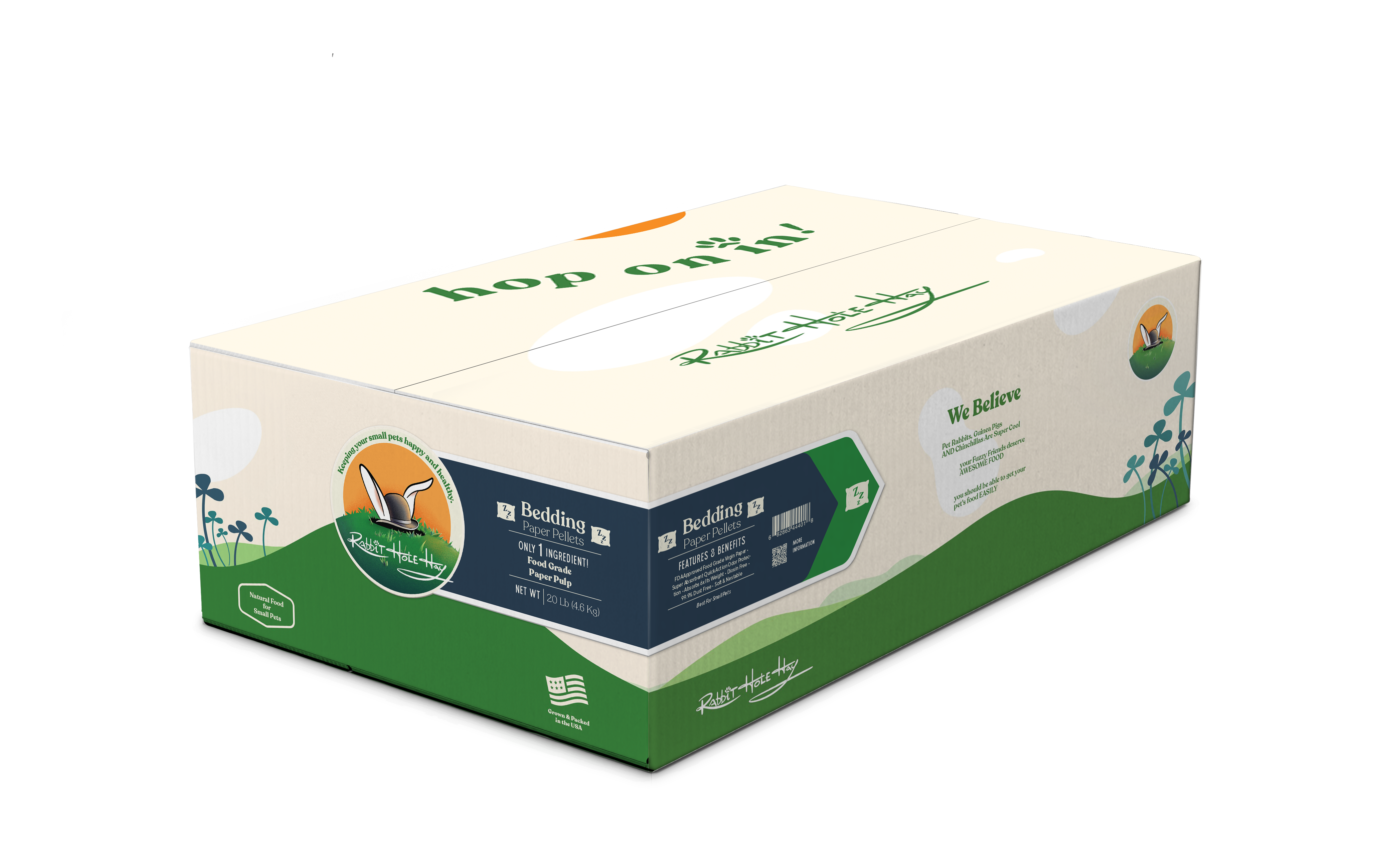 Ultra Premium White Paper Pellet Bedding - 20lb
