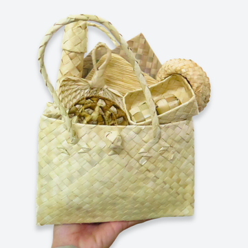 Palm bundle gift bag filled with assorted palm chew toys for small pets