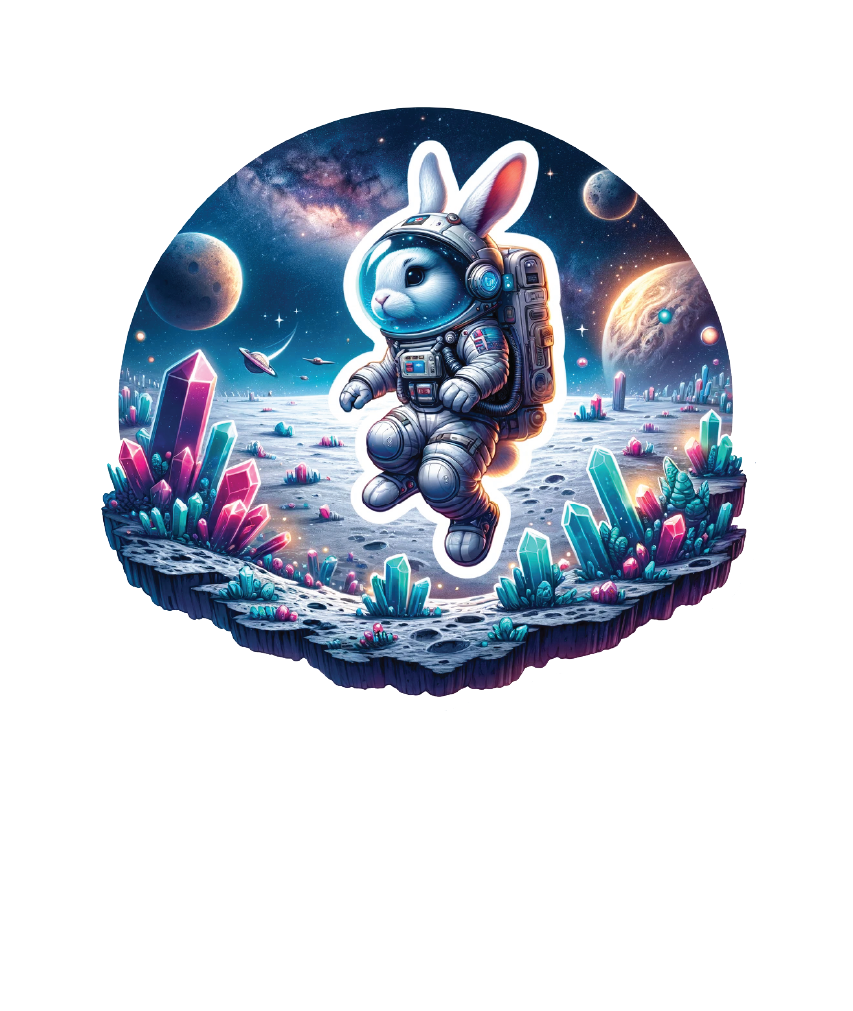Cosmos Rabbit Stick Cottontail in the Cosmos Sticker – Rabbit Hole Hay