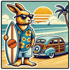 Surfside Bunny Sticker