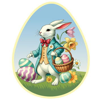 The Eggcellent Gentleman – Easter Bunny Sticker