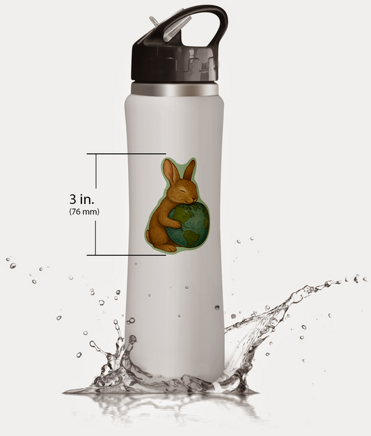 Hold the World Gently – Earth Day Bunny Sticker
