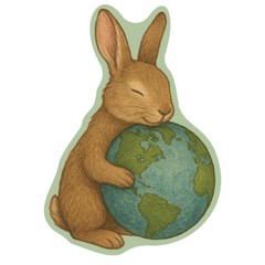 Hold the World Gently – Earth Day Bunny Sticker