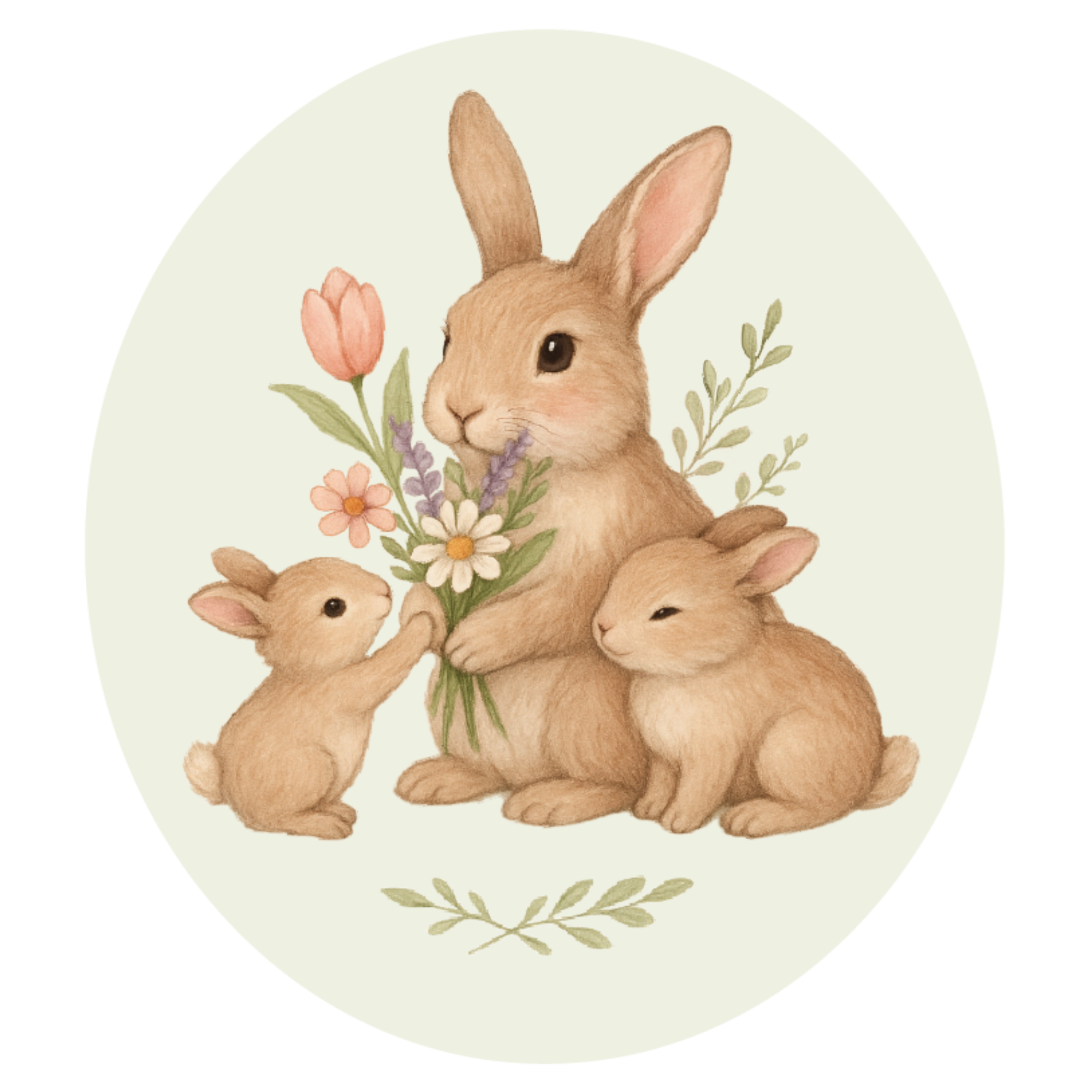 Bunny Kisses & Spring Wishes  – Mother’s Day Bunny Sticker
