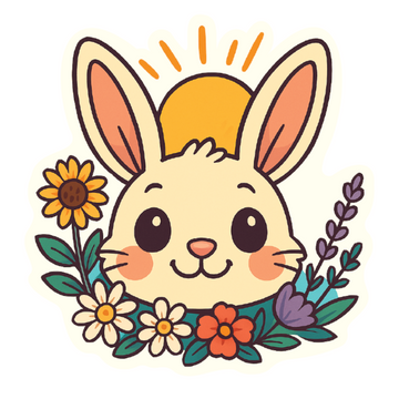 Solstice Sunshine – Summer Bunny Sticker