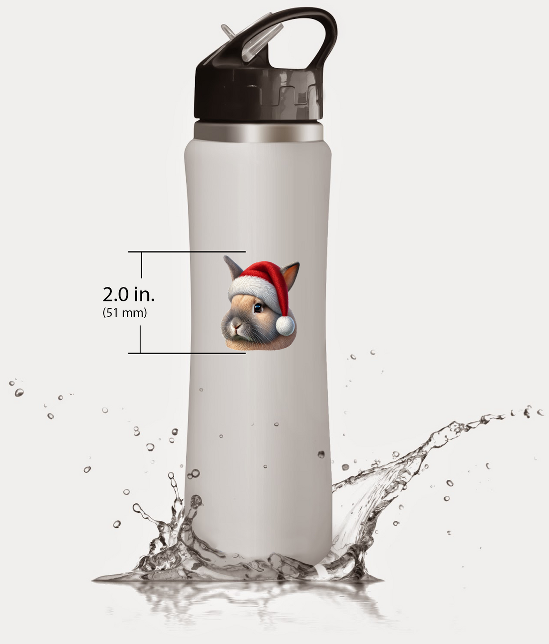 Festive Santa Rabbit Sticker