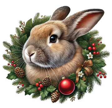 Holiday Wreath Bunny Sticker