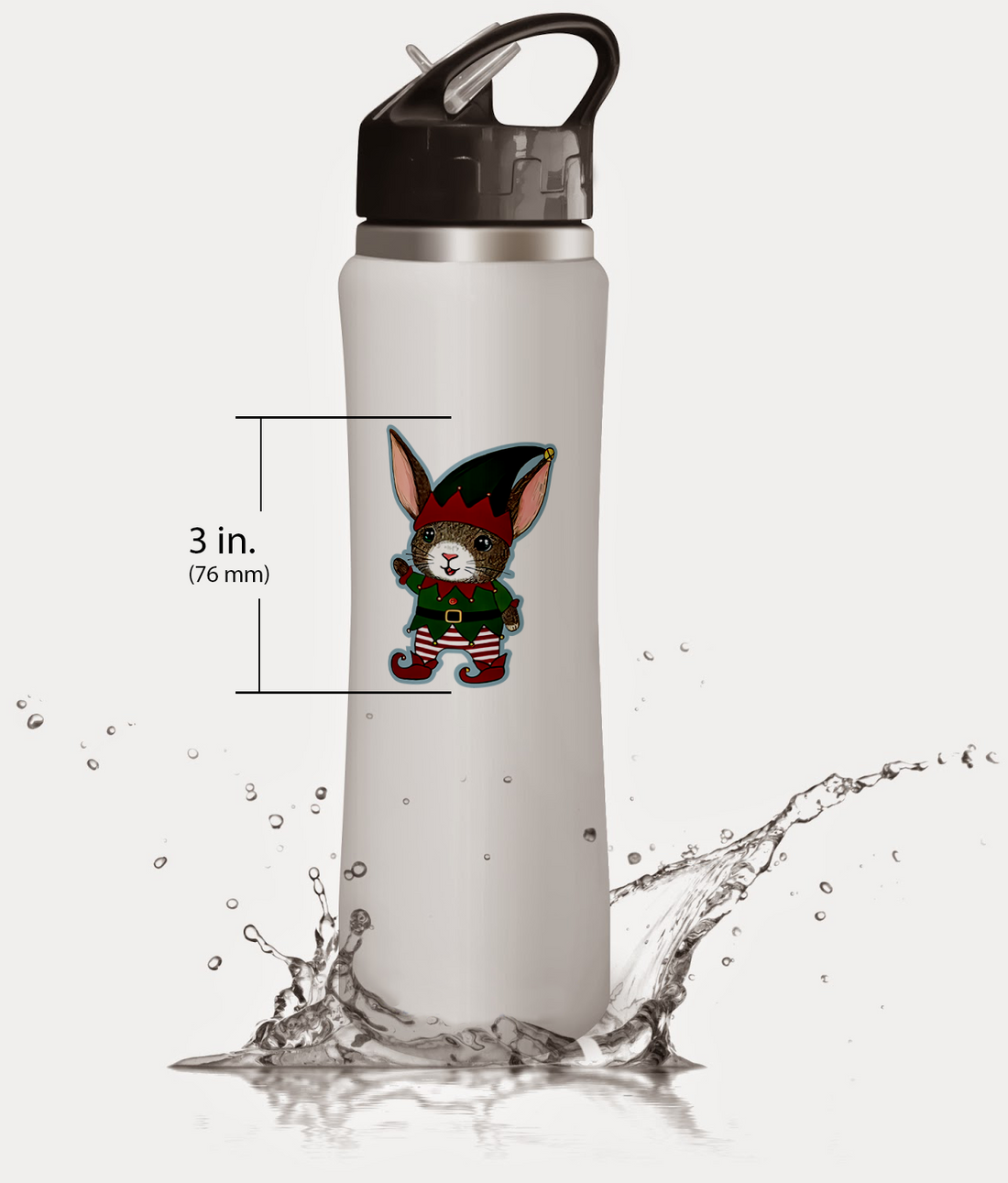 Festive Bunny Elf Sticker