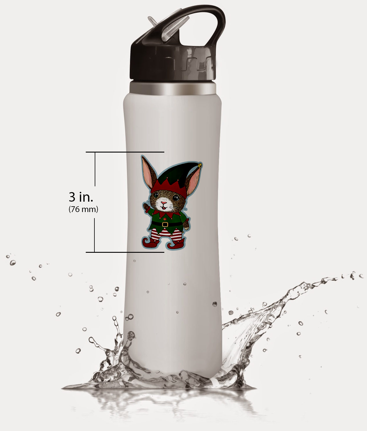 Festive Bunny Elf Sticker