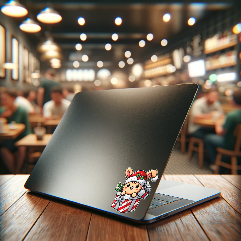 Holly Jolly Gift Bunny Sticker