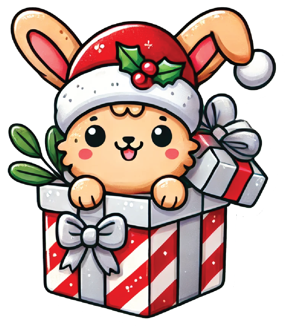 Holly Jolly Gift Bunny Sticker