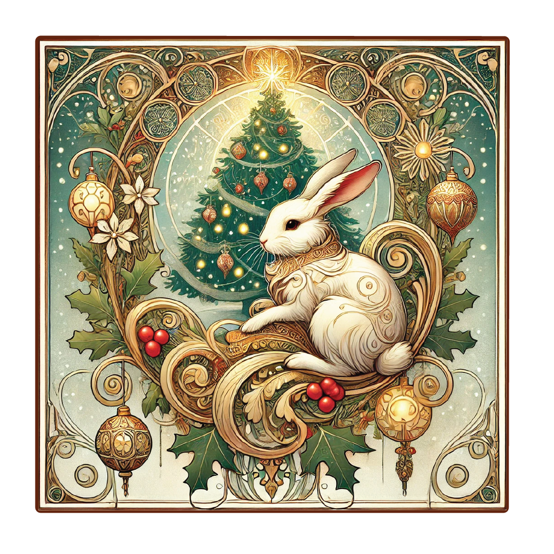 Celestial Holiday Hare Sticker