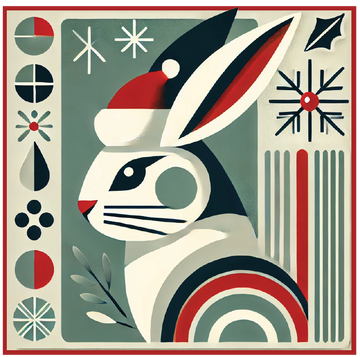 Retro Frost Bunny Sticker
