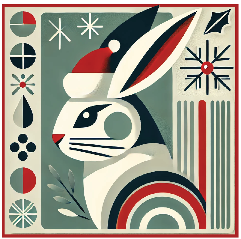 Retro Frost Bunny Sticker