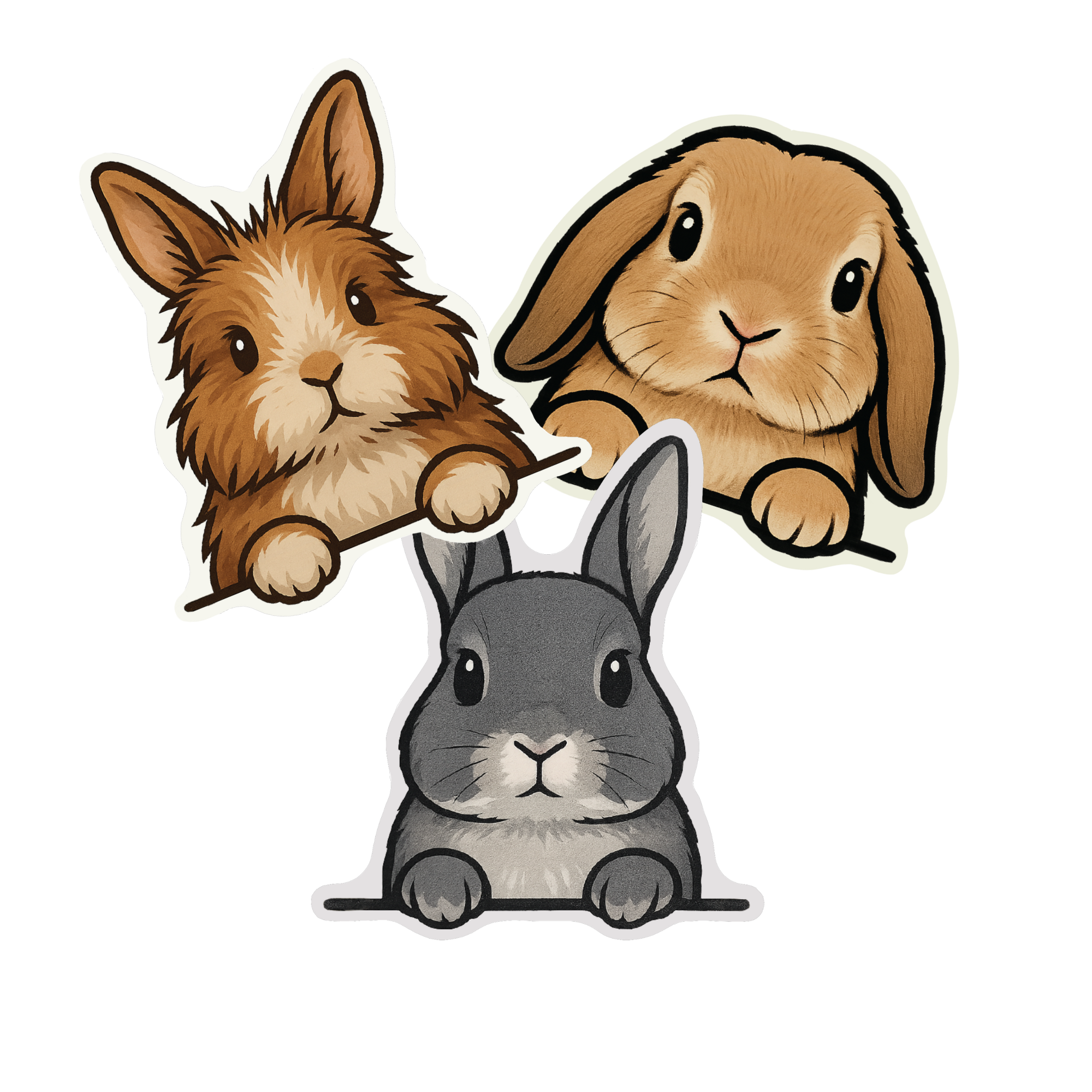 Peekaboo Bunny Trio Stickers