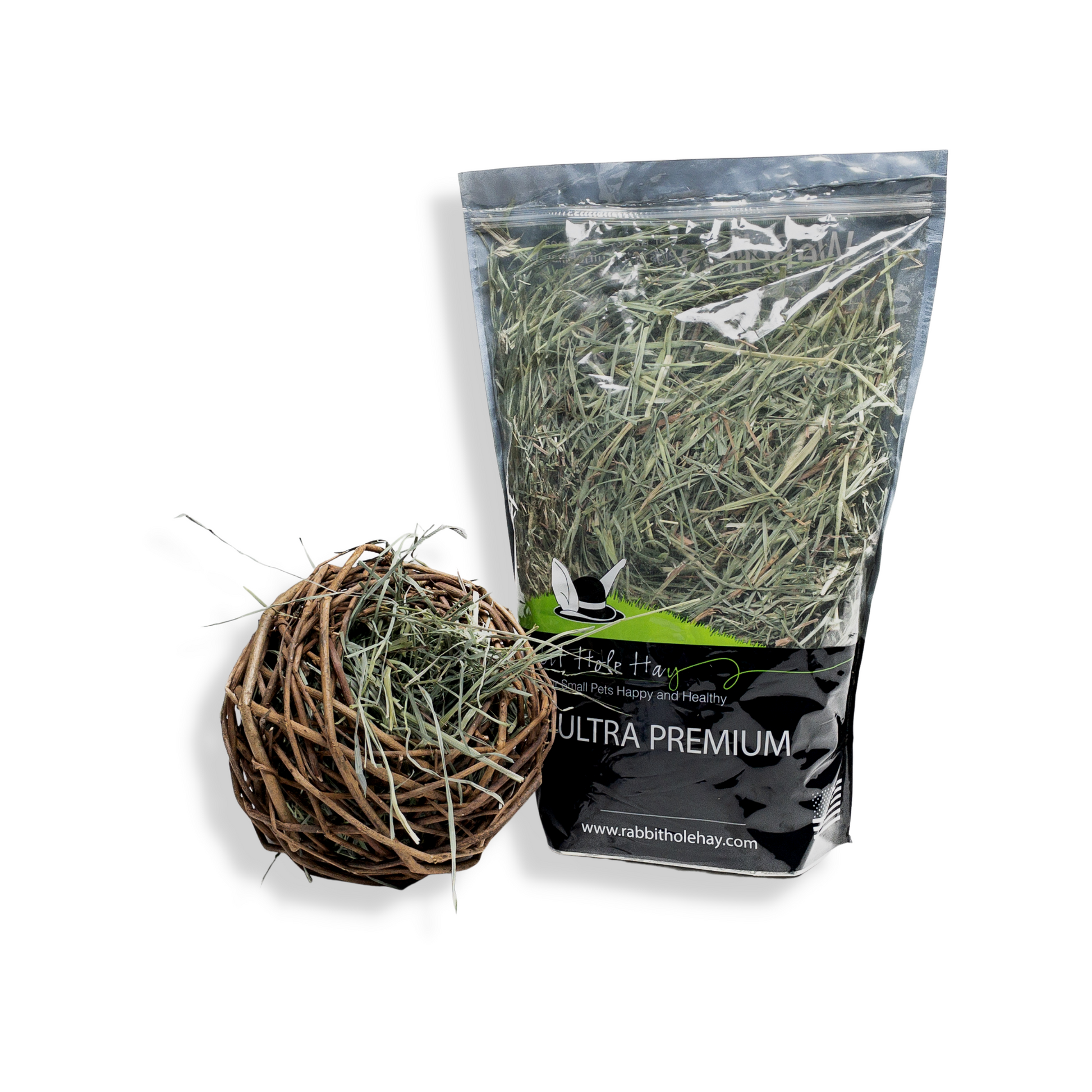 Stuffable All Natural Willow Chew Ball - Large with 12oz Hay