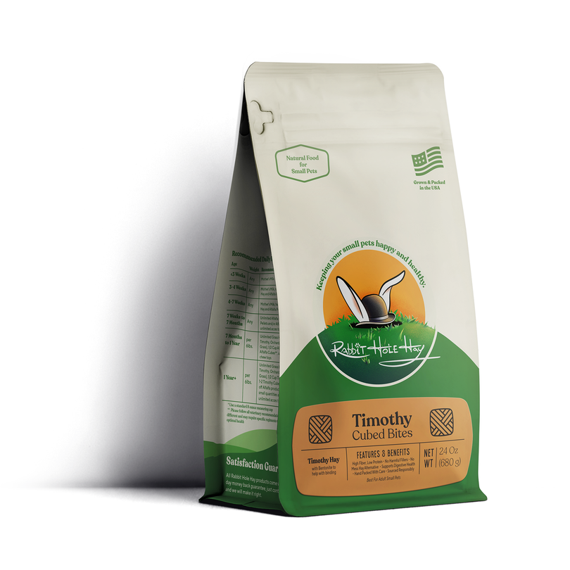 All Natural Timothy Hay Cubed Bites – Rabbit Hole Hay - Chews Freeze Dried Timothy Hay