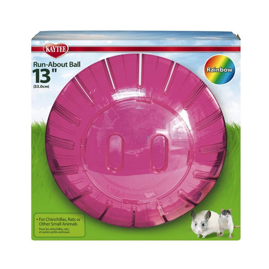 Small animal run about ball in assorted colors, Mega size - 1 count. Promotes exercise and exploration for pets.