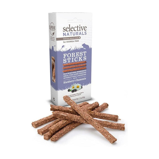 Selective Naturals Forest Sticks - front top view of natural wood chews for small animals.
