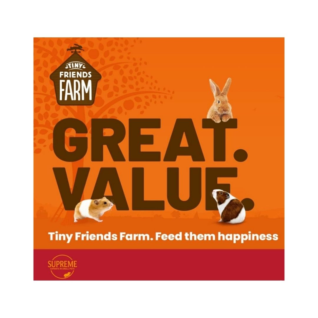 Front view of Supreme Pet Foods Tiny Friends Farm Russel Rabbit Tasty Nuggets - 3.3 lb pack.